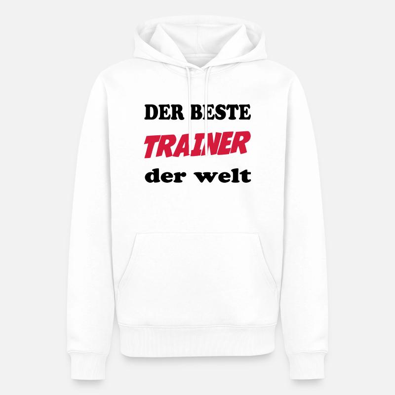 Der beste trainer der welt - Männer Premium Bio Hoodie - Weiß