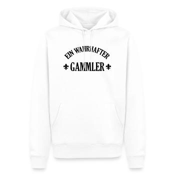 Gammler - Gammlerin - Faulenzer - Slacker - Fauler - Männer Premium Bio Hoodie - Weiß - Vorne - Nico (187cm)