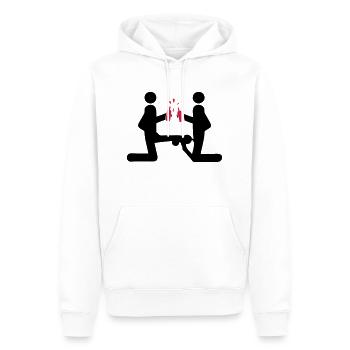 liebe paar fick 1 - Sweat à capuche Premium bio Homme - blanc - Devant - Nico (187cm)