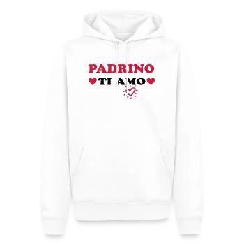 Padrino ti amo - Sweat à capuche Premium bio Homme - blanc - Devant - Nico (187cm)