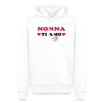 Nonna ti amo - Sweat à capuche Premium bio Homme - blanc - Devant - Nico (187cm)