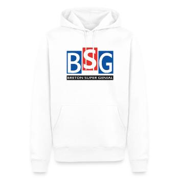 Breton super génial - Sweat à capuche Premium bio Homme - blanc - Devant - Nico (187cm)