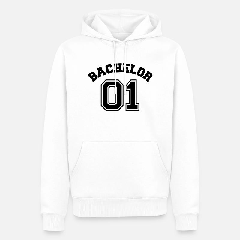 Bachelor 01 - Sweat à capuche Premium bio Homme - blanc