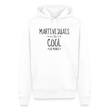 Martinique / 972 / Martiniquais / Martiniquaise - Sweat à capuche Premium bio Homme - blanc - Devant - Nico (187cm)
