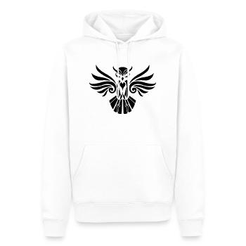 eule_tribal_001 - Männer Premium Bio Hoodie - Weiß - Vorne - Nico (187cm)