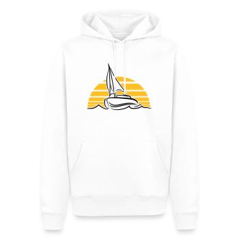 soleil coucher de soleil lever du soleil bateau à - Sweat à capuche Premium bio Homme - blanc - Devant - Nico (187cm)