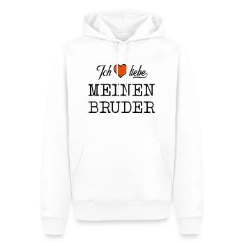 ich liebe meinen Bruder Herz - Männer Premium Bio Hoodie - Weiß - Vorne - Nico (187cm)