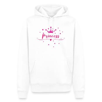 Princess, Crown, Hearts, Love, Christmas, Birthday - Sweat à capuche Premium bio Homme - blanc - Devant - Nico (187cm)