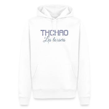 Tchao les loosers - Sweat à capuche Premium bio Homme - blanc - Devant - Nico (187cm)