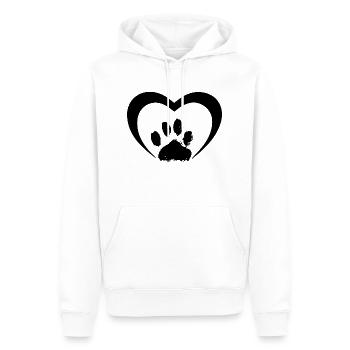 Chien chien - Sweat à capuche Premium bio Homme - blanc - Devant - Nico (187cm)
