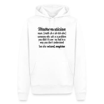Mathematician - Definition - Sweat à capuche Premium bio Homme - blanc - Devant - Nico (187cm)