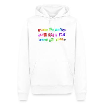 Gehen Sie weiter – Hier gibt es nichts zu sehen | - Männer Premium Bio Hoodie - Weiß - Vorne - Nico (187cm)