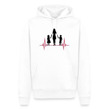 Heartbeat Maman Enfants - Sweat à capuche Premium bio Homme - blanc - Devant - Nico (187cm)