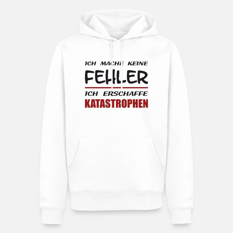 Lustiger Spruch Fehler - Männer Premium Bio Hoodie - Weiß