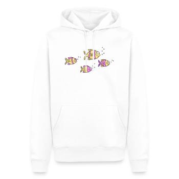 Fish Water Sea Graffiti Dessin des enfants Nature - Sweat à capuche Premium bio Homme - blanc - Devant - Nico (187cm)