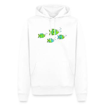 Fish Water Sea Graffiti Dessin des enfants Nature - Sweat à capuche Premium bio Homme - blanc - Devant - Nico (187cm)