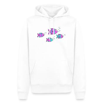 Fische Buntbarsche Wasser Meer Graffiti Zeichnung - Männer Premium Bio Hoodie - Weiß - Vorne - Nico (187cm)