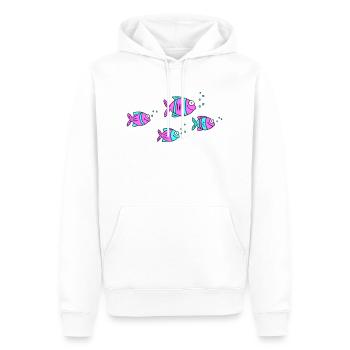 Fische Buntbarsche Wasser Meer Graffiti Zeichnung - Männer Premium Bio Hoodie - Weiß - Vorne - Nico (187cm)