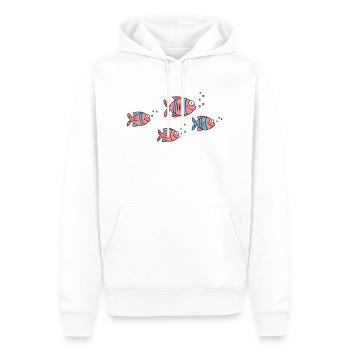 Poisson Cichlide Eau Mer Graffiti Dessin - Sweat à capuche Premium bio Homme - blanc - Devant - Nico (187cm)
