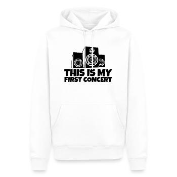 This is My First Concert 28 - Men’s Premium Organic Hoodie - white - Front - Nico (187cm)