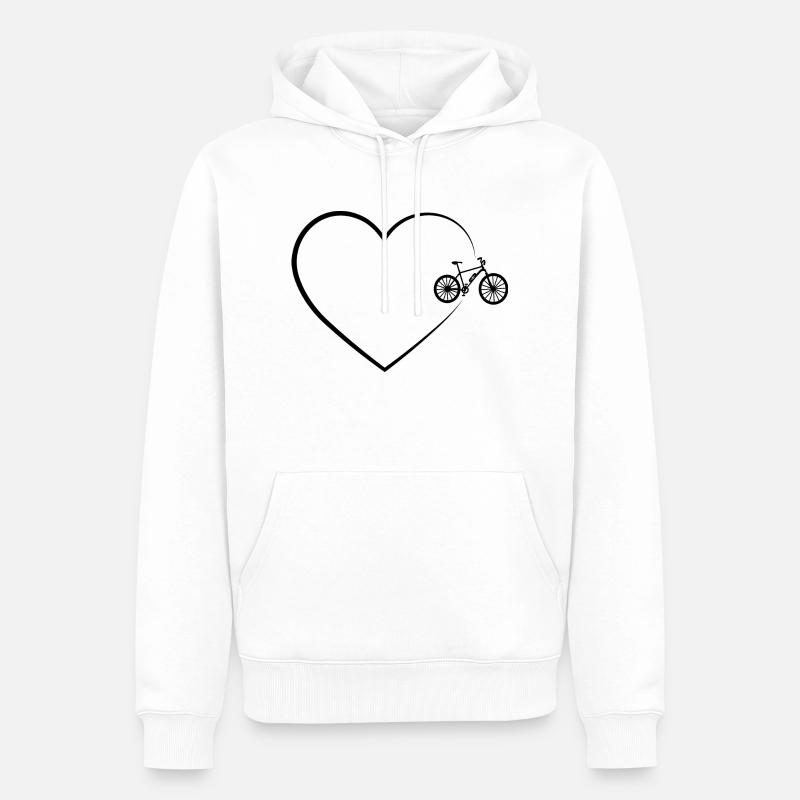 Herz 2 et ebike - - Sweat à capuche Premium bio Homme - blanc
