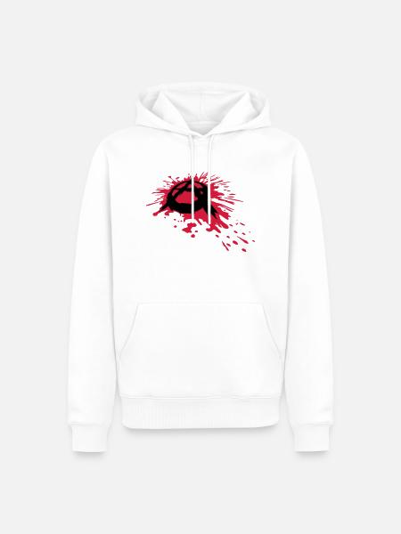 Blood spatter anarchy symbol - Men’s Premium Organic Hoodie - white