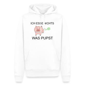 Ich esse nichts was pupst - ich esse keine Tiere - Männer Premium Bio Hoodie - Weiß - Vorne - Nico (187cm)
