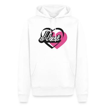 Kosename Hasi Herz - Männer Premium Bio Hoodie - Weiß - Vorne - Nico (187cm)