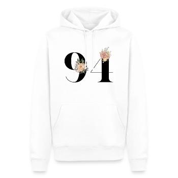 Blumen zum 94-jährigen Jubiläum (Geschenk von 94 Jahren) - Männer Premium Bio Hoodie - Weiß - Vorne - Nico (187cm)