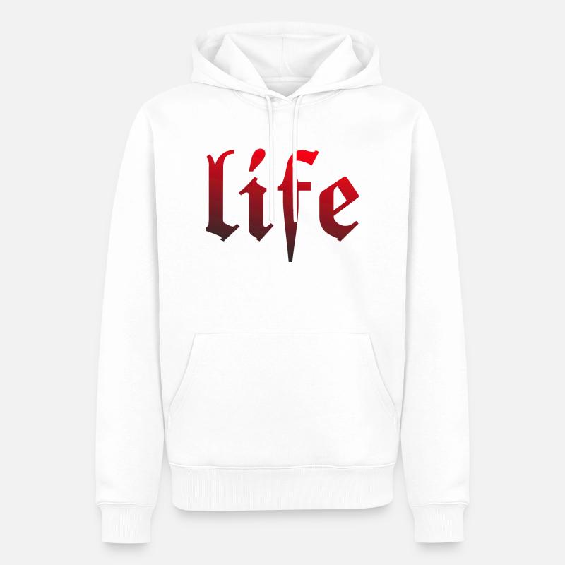 Life - Männer Premium Bio Hoodie - Weiß