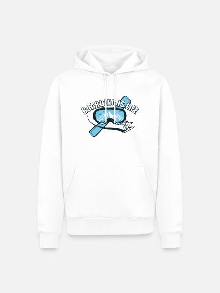 Boarding is Life - Snowboard - Männer Premium Bio Hoodie - Weiß