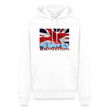 Londres - Sweat à capuche Premium bio Homme - blanc - Devant - Nico (187cm)