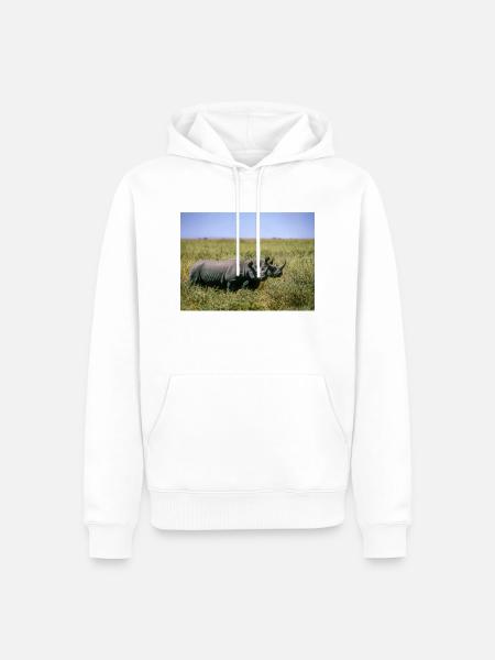 Spitzmaul-Nashörner Kenya - Männer Premium Bio Hoodie - Weiß