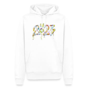 Graffiti style Splash hip hop colors painter 2023 - Men’s Premium Organic Hoodie - white - Front - Nico (187cm)
