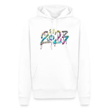Graffiti style Splash hip hop colors painter 2023 - Men’s Premium Organic Hoodie - white - Front - Nico (187cm)