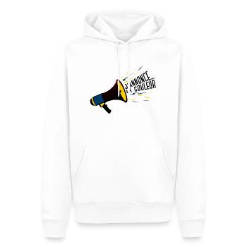 porte voix annonce couleur elcair humour 304 B - Sweat à capuche Premium bio Homme - blanc - Devant - Nico (187cm)