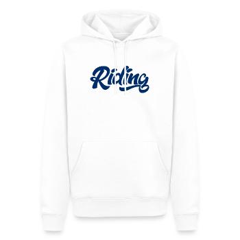 Équitation - Équitation - Cheval - Chevaux - Slogan - Dire - Sweat à capuche Premium bio Homme - blanc - Devant - Nico (187cm)