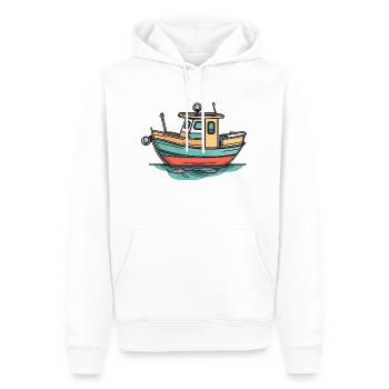 Boot - Männer Premium Bio Hoodie - Weiß - Vorne - Nico (187cm)