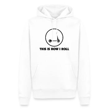 E-Scooter Roller - Männer Premium Bio Hoodie - Weiß - Vorne - Nico (187cm)