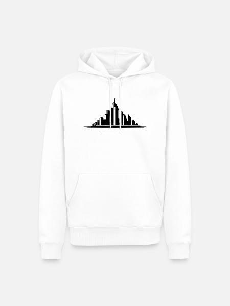 City Illustration Gift Idea - Men’s Premium Organic Hoodie - white