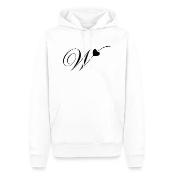 Buchstabe w Herz Kalligraphie - Männer Premium Bio Hoodie - Weiß - Vorne - Nico (187cm)