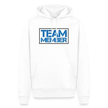 Team Member - Men’s Premium Organic Hoodie - white - Front - Nico (187cm)