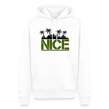gentil - Sweat à capuche Premium bio Homme - blanc - Devant - Nico (187cm)