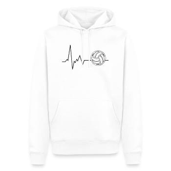 ECG de volley-ball Heartbeat - Sweat à capuche Premium bio Homme - blanc - Devant - Nico (187cm)