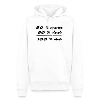 50% mom, 50% dad, 100% me - Men’s Premium Organic Hoodie - white - Front - Nico (187cm)
