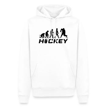 hockey evolution 1 - Männer Premium Bio Hoodie - Weiß - Vorne - Nico (187cm)
