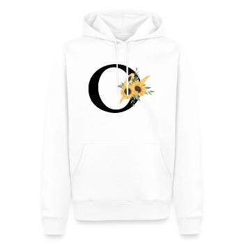 Sonnenblume Blumenbuchstabe O - Männer Premium Bio Hoodie - Weiß - Vorne - Nico (187cm)