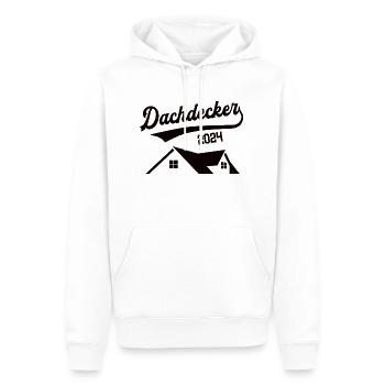 Dachdecker 2024 Beruf Dachdeckerei Bedachung - Männer Premium Bio Hoodie - Weiß - Vorne - Nico (187cm)