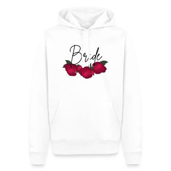 Minimalistisches rotes Blumenzaumzeug - Männer Premium Bio Hoodie - Weiß - Vorne - Nico (187cm)