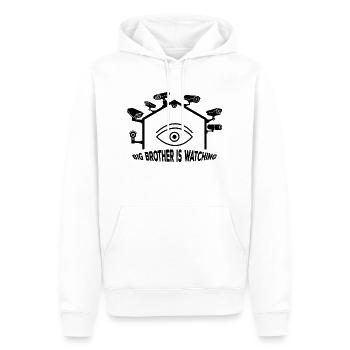 Big Brother regarde - Sweat à capuche Premium bio Homme - blanc - Devant - Nico (187cm)